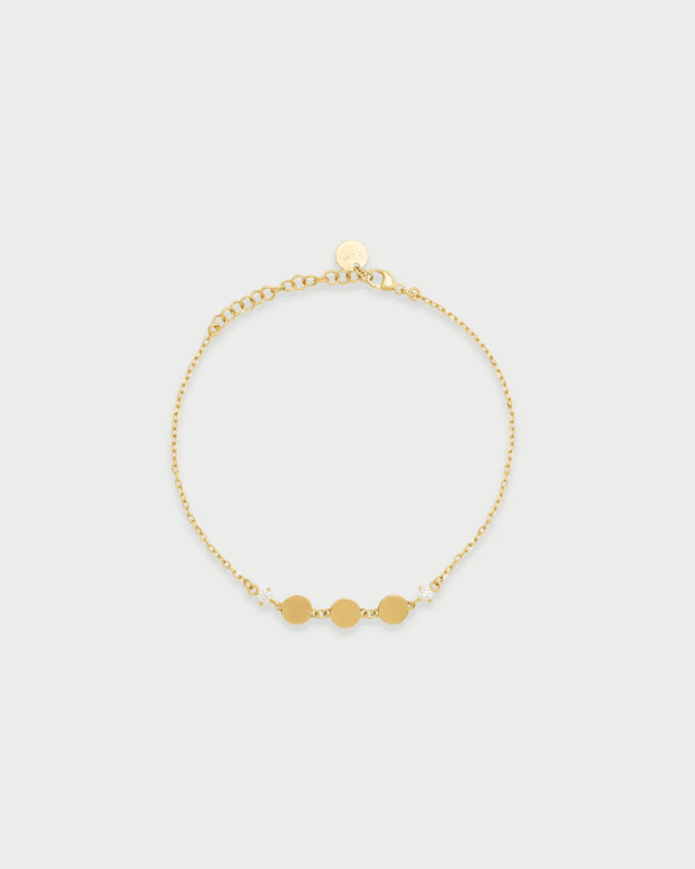 Bracciale 3 dischi e punto luce bianco - brz-024 m2 td au